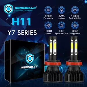 4-sides H11 LED Headlights Kit Low Beam Bulbs Super Bright 1500000LM 6500K Lamps - Bild 1 von 12