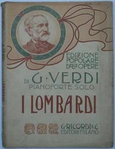 LOMBARDI Giuseppe Verdi Spartito originale ed pop 1a serie 1900 Piano Solo - Foto 1 di 4
