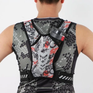 Running Vest Phone /Bottle Holder Reflective Safety Hi Vis Cycling Backpack Vest - Picture 1 of 15