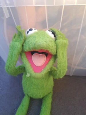 "Muñeco de peluche vintage 1976 Fisher Price Kermit the Frog 18"" Jim Henson RARO" Foto 1 de 4