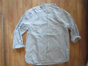 MENS H&M L.O.G.G. LOGG WHITE BLUE STRIPE BUTTON DOWN SHIRT LONG SLEEVE XXLARGE - Picture 1 of 11