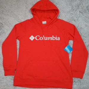 Columbia Sweatshirt Womens M Orange Athletic Pocket Lightweight Gorpcore New - Picture 1 of 12