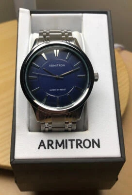 Armitron Men's Analog Watch w/ Blue Dial & Silver Band - Image 1 of 4
