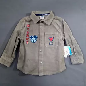 Disney Jacket Mickey Friends Shacket Size 3T Shirt Corduroy Snaps Spring Goofy - Picture 1 of 9