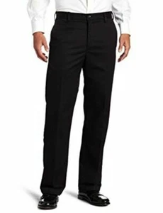 IZOD Mens American Chino Flat Front Straight Fit Pants Trousers Black 32W x 32L  - Picture 1 of 5