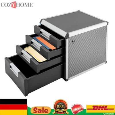 4 compartments drawer box lockable document storage box organizer box - Image 1 of 4