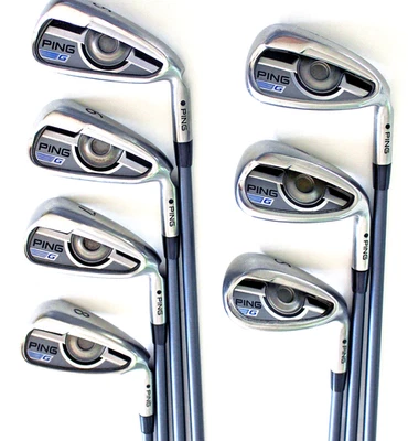 NICE PING G Series Iron Set 5-PW,SW CFS 65g Graphite SR Flex Senior RH Excellent - Image 1 of 4