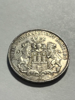 1914-J Hamburg 3 Mark/XF++ #11640 - Image 1 of 2