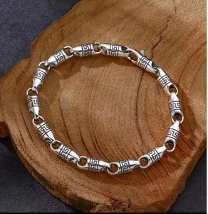 Men's Women's Bali Handmade Solid 316L Stainless Steel Byzantine Bracelet 22cm - Picture 1 of 4