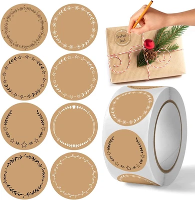 Kraft Etiketten Aufkleber,500Pcs Marmeladen Etiketten，4Cm Etiketten Selbstkleben - Bild 1 von 4