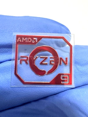 1Pcs  AMD RYZEN 9 Desktop / Laptop Metal Sticker Label Logo  20mm x 17mm Red - Image 1 of 2