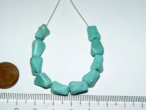 10 Stück Türkis Stein Perlen Nugget gebohrt schön geschliffen 10cm (#19) - Bild 1 von 3
