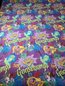 Vintage 90s Goosebumps Flat Twin Size Bed Sheet Slappy Springs - Picture 1 of 9