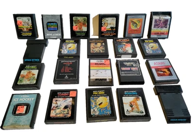 Lot of 21 Atari Cartridge Games - Donkey Kong etc. Few Intellivision. Free Ship! - Image 1 of 4