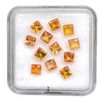 4件装天然黄色蓝宝石3.5毫米公主切割散装令人眼花缭乱的宝石套装 — 第 1/4 张图片