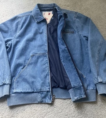 Levi's Men's Large Full Zip Denim Jacket Bay Bomber Medium Wash Inner Pocket New - Image 1 of 4