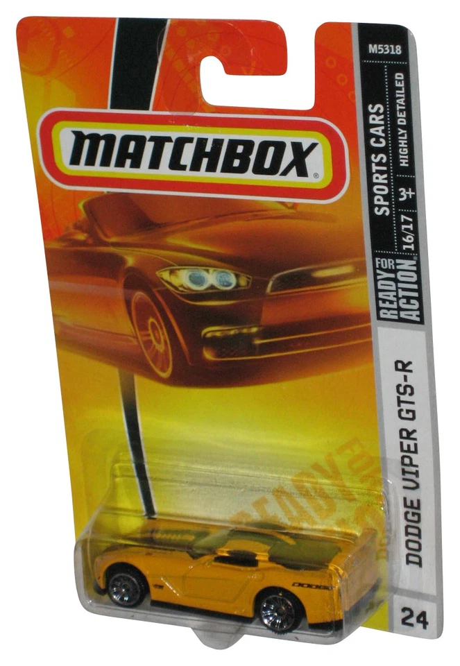 Matchbox Sports Cars 16/17 (2007) Yellow Dodge Viper GTS-R Car #24 - Image 1 of 1