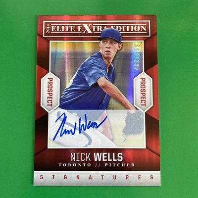 Nick Wells 2014 Panini Elite Extra Edition Prospect Signature Auto 84 LTD #/599 - Image 1 of 3