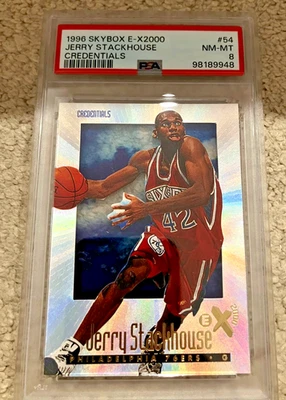 1996 SKYBOX E-X2000 CREDENTIALS #54 JERRY STACKHOUSE 193/499 PSA 8 - Image 1 of 2
