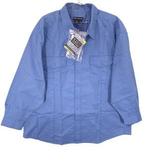 511 Tactical Shirt Mens 2XL Blue Class A Station Fire Medical Work Long Sleeve - Picture 1 of 11