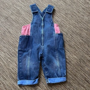 Vintage 80er Denim Pullover Strampler Overall Mehrfarbig Größe 12 Monate - Bild 1 von 5