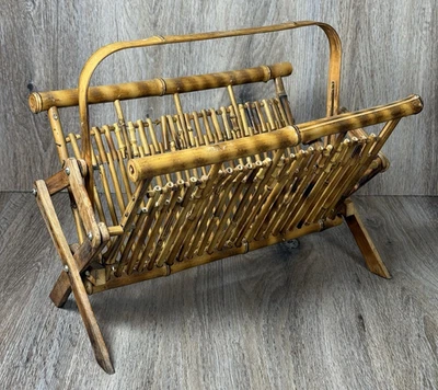 Revista Vintage Bambú Ratán Mimbre Boho Chic Mediados de Siglo Moderno PLS LEER Foto 1 de 4