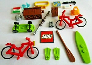 LEGO Outdoor Accessories for Minifigures Bicycle Surfboard Skateboard Helmet etc - Picture 1 of 10