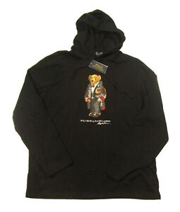 Polo Ralph Lauren Men's Black Holiday Polo Bear Graphic Hooded T-Shirt