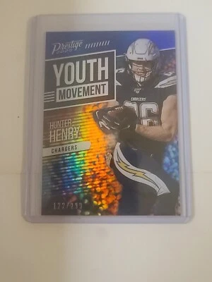 2020 Prestige HUNTER HENRY Youth Movement BLUE #/299 LA Chargers SP - Image 1 of 4