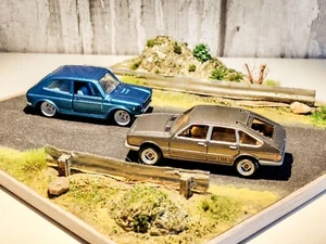 Simca 1308 and Fiat 127 - Custom Majorette die-cast + matching diorama - Picture 1 of 15