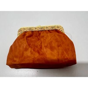 VNTG RGA Women's Small Clutch Rust Brown Floral Fabric Lined 6"x5" NEW - Picture 1 of 3
