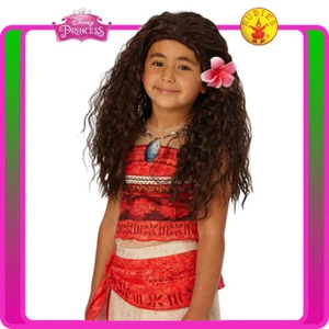 Girls Moana Wig Disney Princess Book Week Kids Child Costume Accessory Wigs - Picture 1 of 3