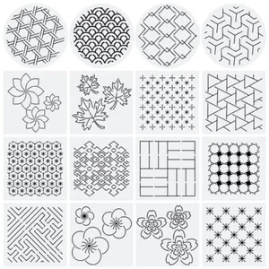 16Pcs Sashiko Stencil Set PET Sashiko Templates Square Embroidery Pattern Ste... - Picture 1 of 5