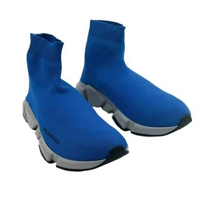 Balenciaga Mid Blue Speed Trainers Sneakers - Picture 1 of 7
