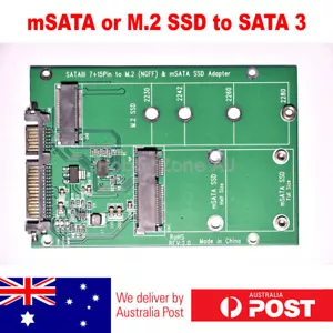 mSATA SSD or M.2 NGFF B/B+M KEY SSD to SATA III 7+15 Pin Adapter Converter Card - Picture 1 of 7