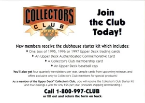 1998 Upper Deck #NNO Club Membership Card - Picture 1 of 2
