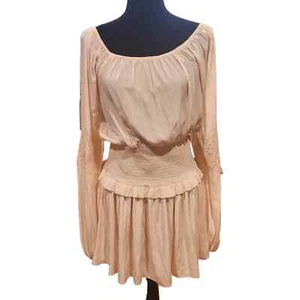 Ramy Brook Marianne Smock Waist Long Sleeve Dress in Linen Size Medium - Picture 1 of 11