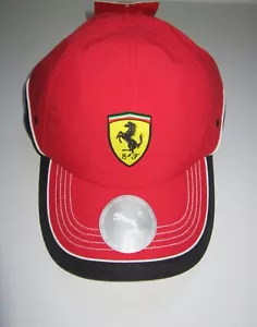 Puma Ferrari Formula 1 Cappello Baseball Adulto Rosso Cinghia Regolabile Nuovo Con ETICHETTA - Foto 1 di 4