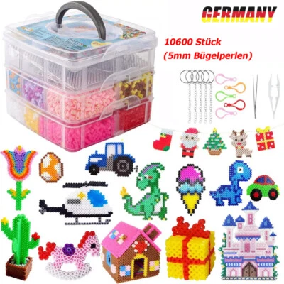10600 Stk Bügelperlen Set, Steckperlen mit Aufbewahrungsbox, Bügelperlen Platten - Bild 1 von 4