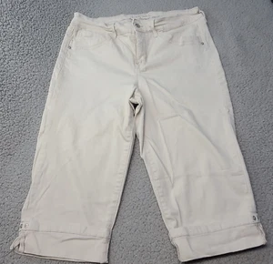 Gloria Vanderbilt Womens Jeans 12 Ivory Skimmer All Around Slimming Stretc Capri - Picture 1 of 18