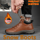 Mens Winter Ankle Short Boots Fashion Sneakers Outdoor Leather Warm Snow Boots
