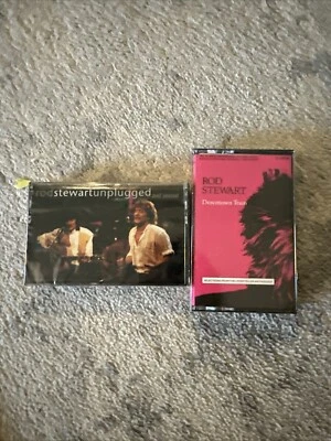 1989 Warner Brothers Rod Stewart Downtown Train & Unplugged Cassette New Sealed - Image 1 of 4