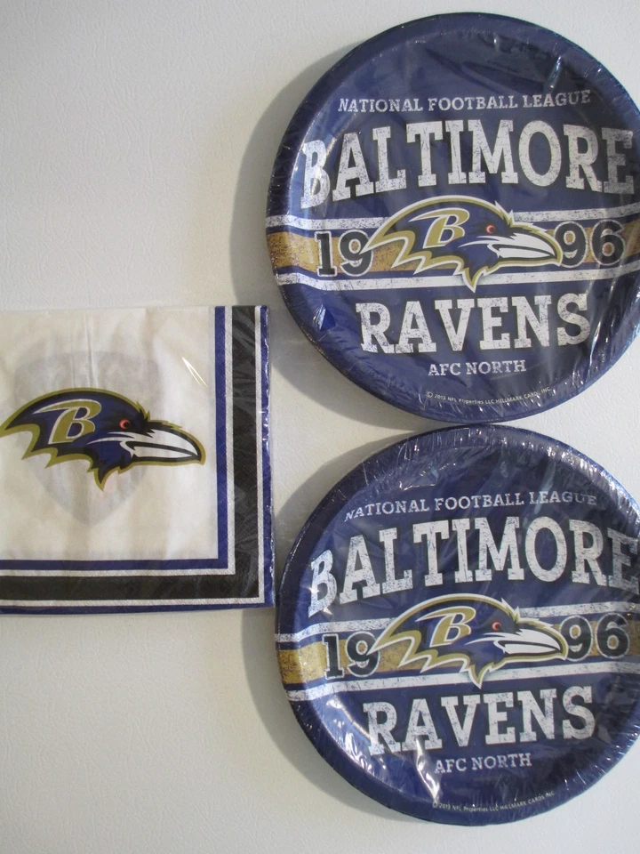BALTIMORE RAVENS - NFL FOOTBALL EST.   Suministros de fiesta con platos y servilletas ¡NUEVO! Foto 1 de 1