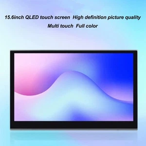 UK Plug 15.6in QLED Monitor 1920x1080 10 Point Capacitive Touch USB Type C Po CB - Afbeelding 1 van 24