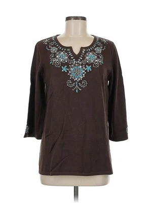 Cárdigan marrón para mujer Quacker Factory M Foto 1 de 4