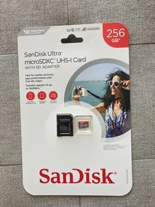 Carte mémoire SD 256 Go neuve - SanDisk Ultra avec adaptateur SD. Dans sa boite d'origine - Photo 1 sur 2
