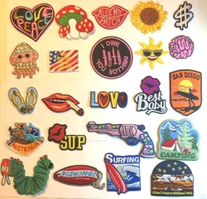 embroidery Patches Iron Sew On Patch Badges appliques ship free from us - Picture 1 of 24