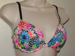Reggiseno donna ROSA Victoria's Secret Wear Everywhere Demi floreale animale taglia 32D - Foto 1 di 8