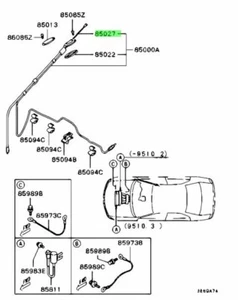 Rod, Antenna For: Mitsubishi Lancer Evo 4 5 6 CN9A CP9A - Picture 1 of 1