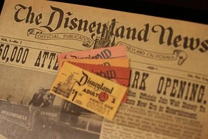Disneyland News Facsimile 1955 2003 Four Attraction Tickets Walt Disney Archives - Picture 1 of 8